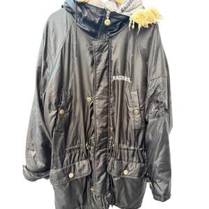 NFL Black Coats Women's Vintage Oakland Raiders Triple F.A.T. Goose Down Size 8